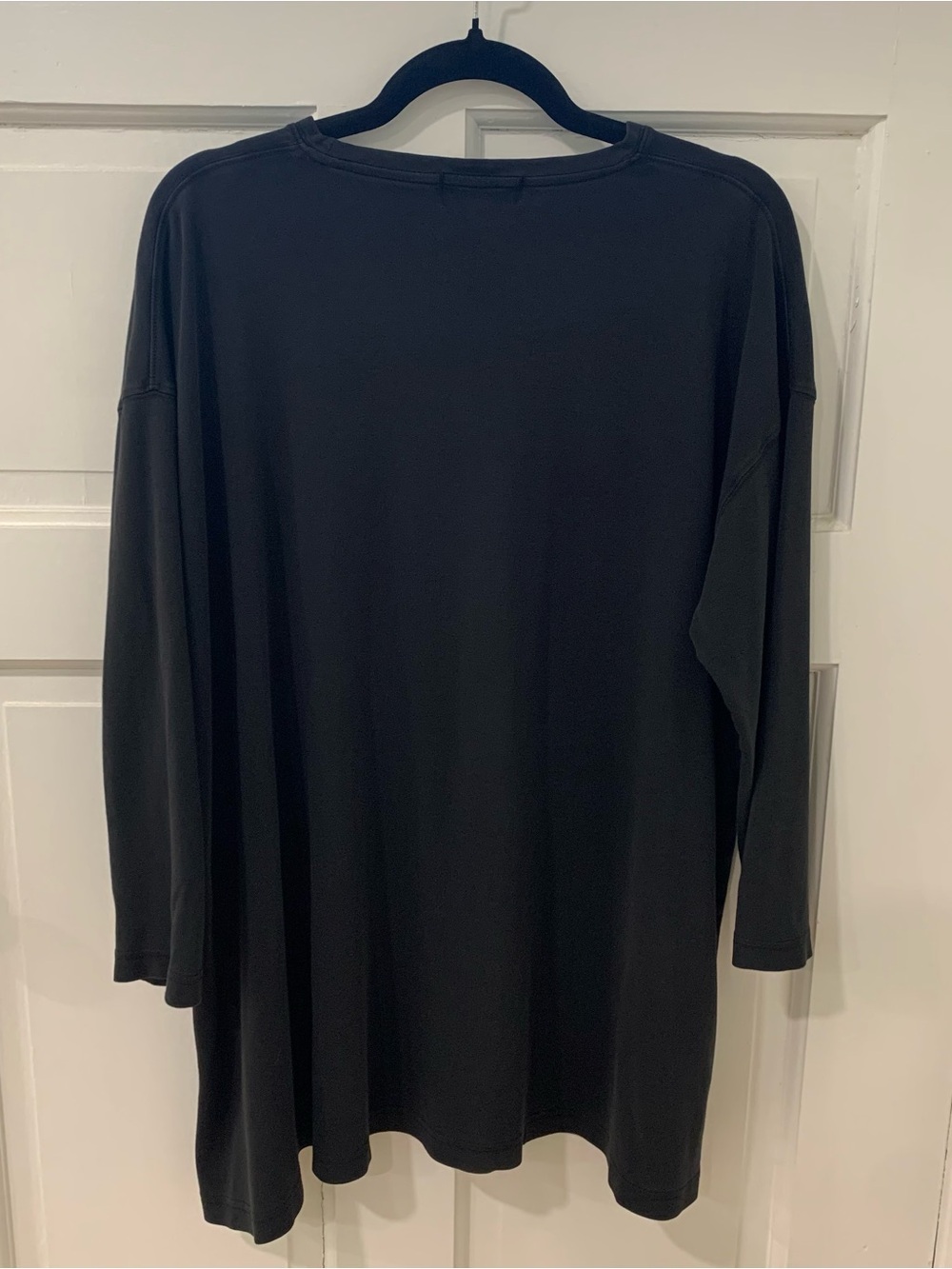 Eskandar Pima Cotton Black Tunic Minimalist Contemporary One Size Women’s - Picture 5 of 9